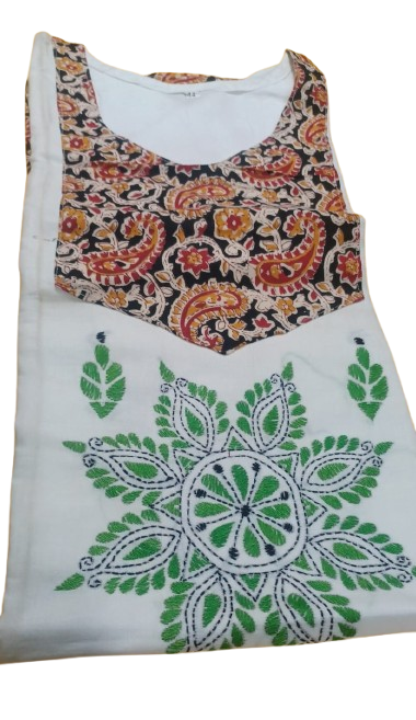 Ajrak with Kantha Kurti