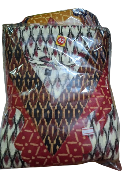 Ajrak mixed two piece kurti set