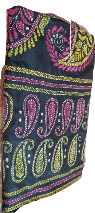 Art Silk All over Kantha Stitch Saree