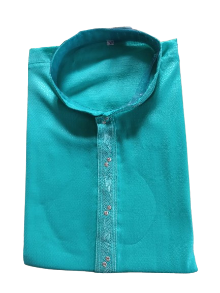 Woven Embroidary cotton Punjabi Single Blue colour - Image 2