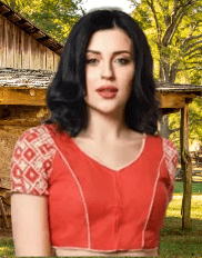 Gujrati Red with White Kantha Stitch Blouse - Image 3