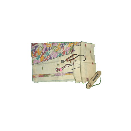 Tussar Multi colour Bird Motives Saree - Image 6