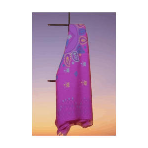 Kantha stitch saree Rani colour