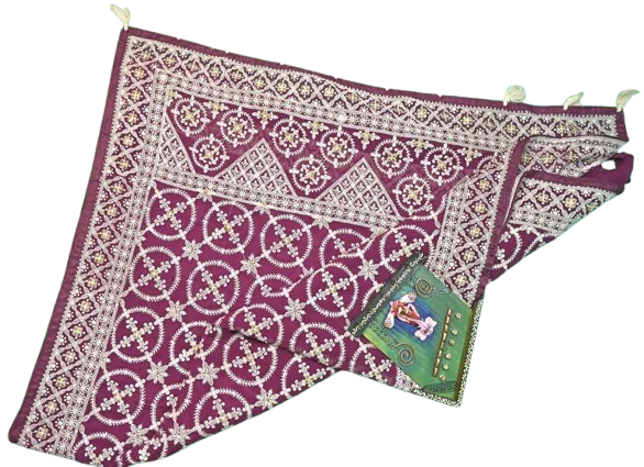 Chikankari Mov colour white thread saree