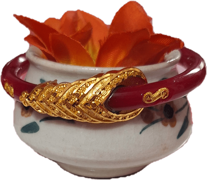 Pola Bracelet with with Necklace Design single piece size 24 Gold Plated