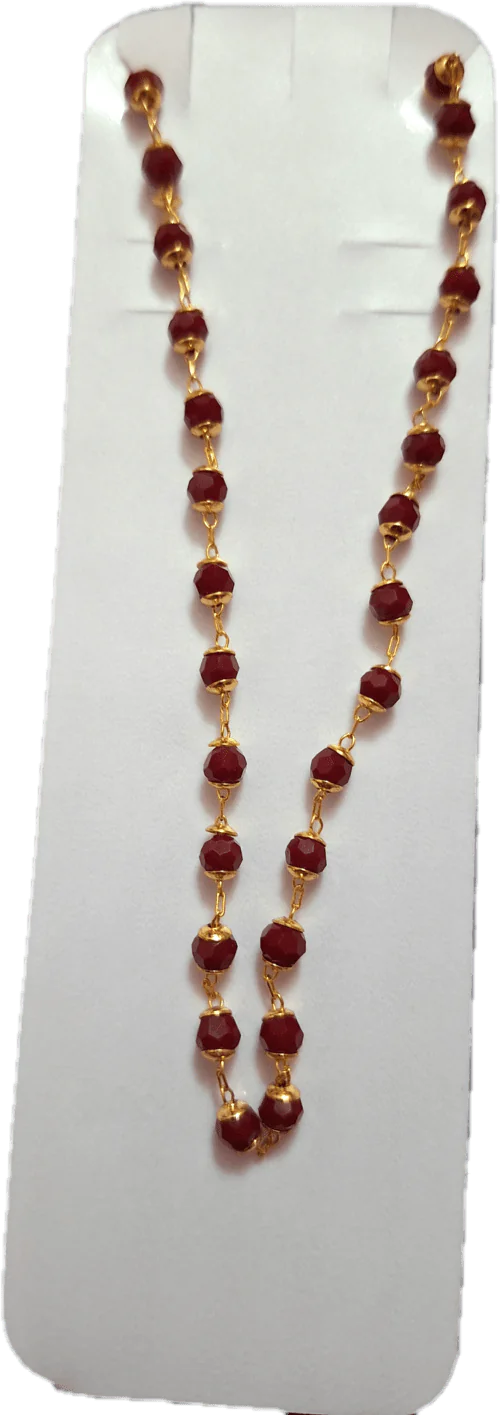 Chain with red crystal ball single piece size 24 Gold Plated