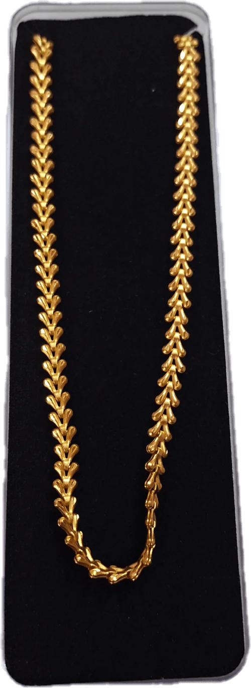 Long Chain with finish matt design single piece size 24 Gold Plated