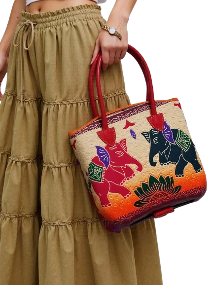 Medium Size Hand Bag - Elephant