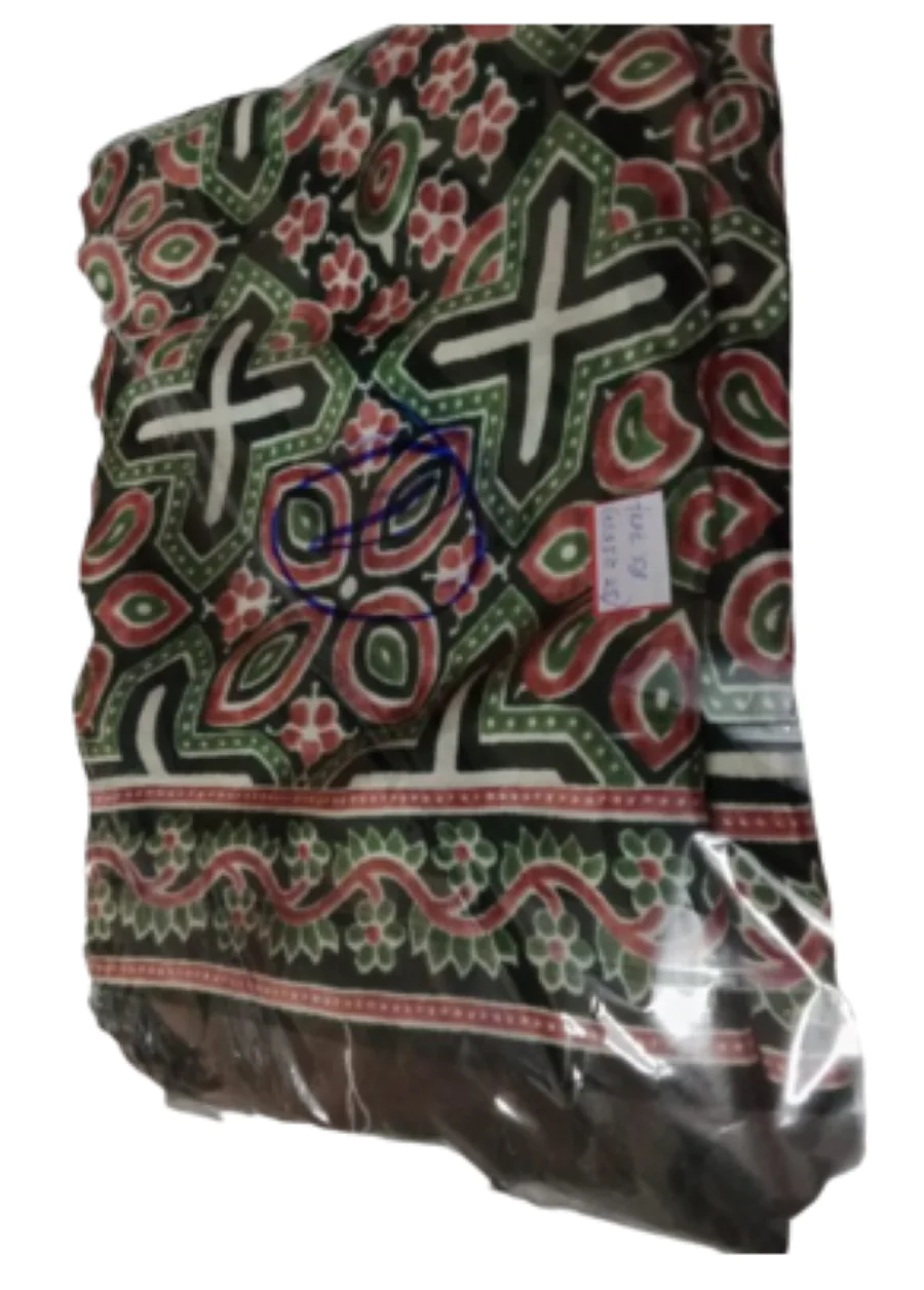 Modal Silk Saree with bottle green and black mustard colour - Image 3