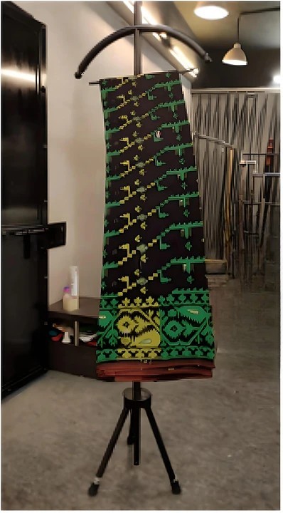 Brown with Yellow and Green Jamdani saree - Image 6