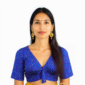 Blouse with Zigzag pattern Blue colour