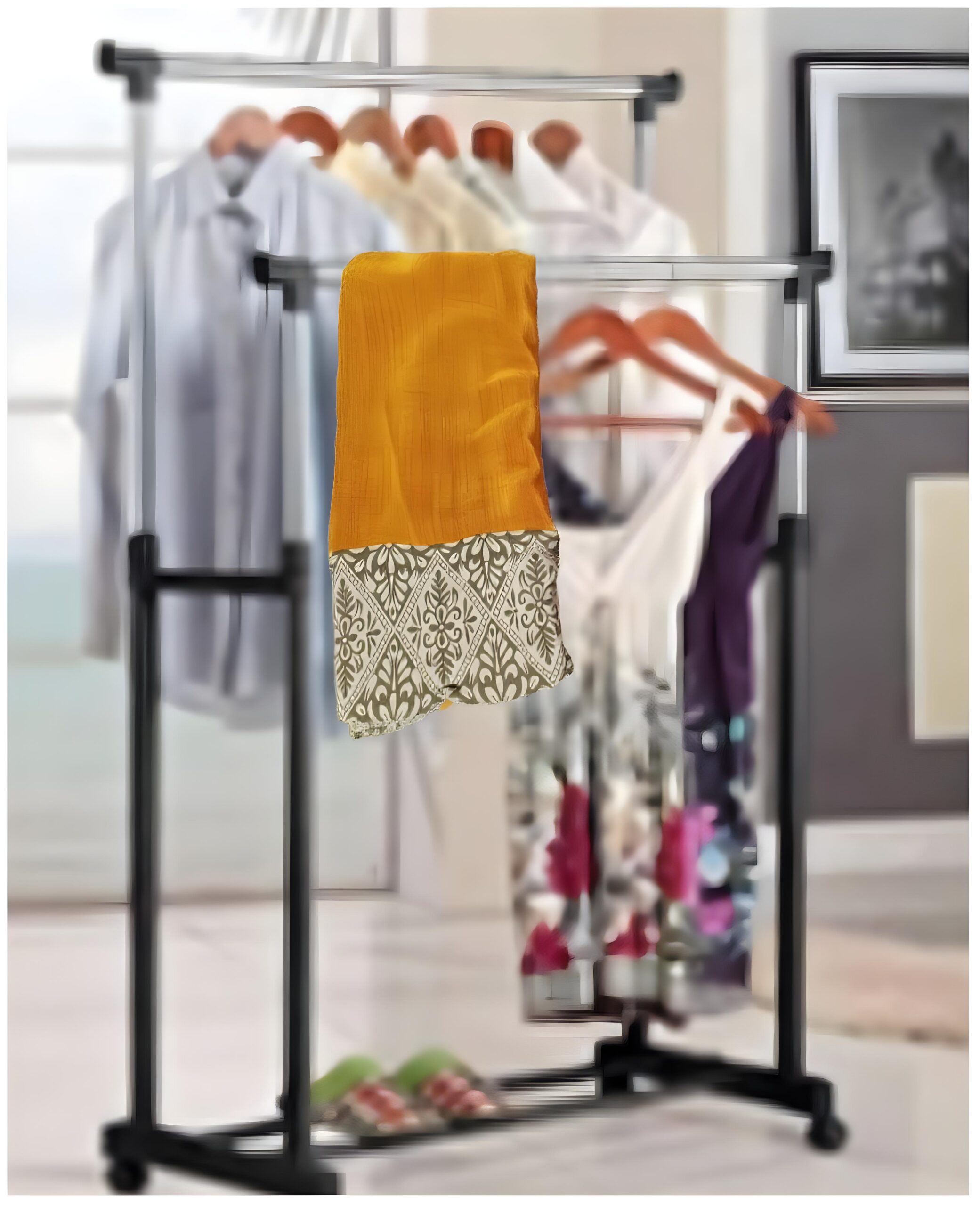 Modal Silk Saree with Mustard yellow one colour with light green Diamond Par - Image 4