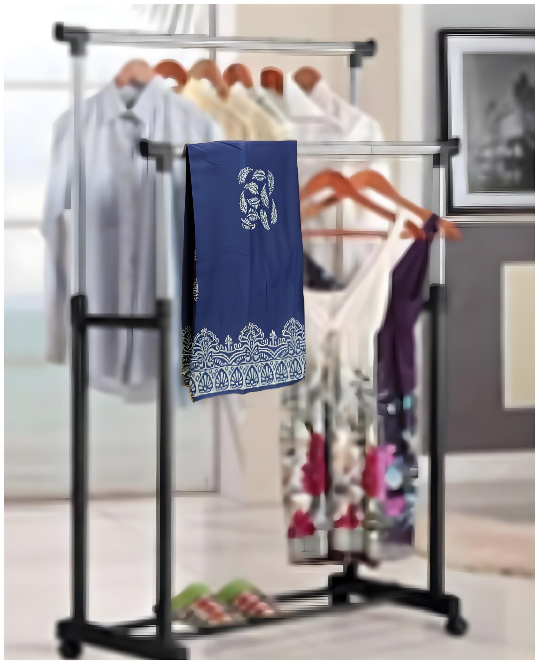 Cotton Saree Black and Voilet colour with Alpana block print - Image 3