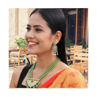 Necklace with Beads and Stones Emerald Radiance Temple design