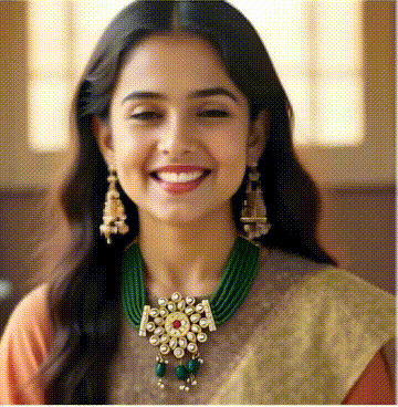 Necklace with Beads and Stones Verdant design