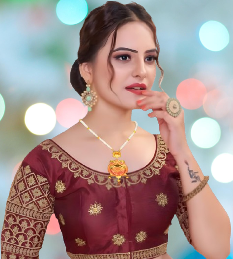 Long Pearl chain with Pendant and Earring set and mov chain - Image 2