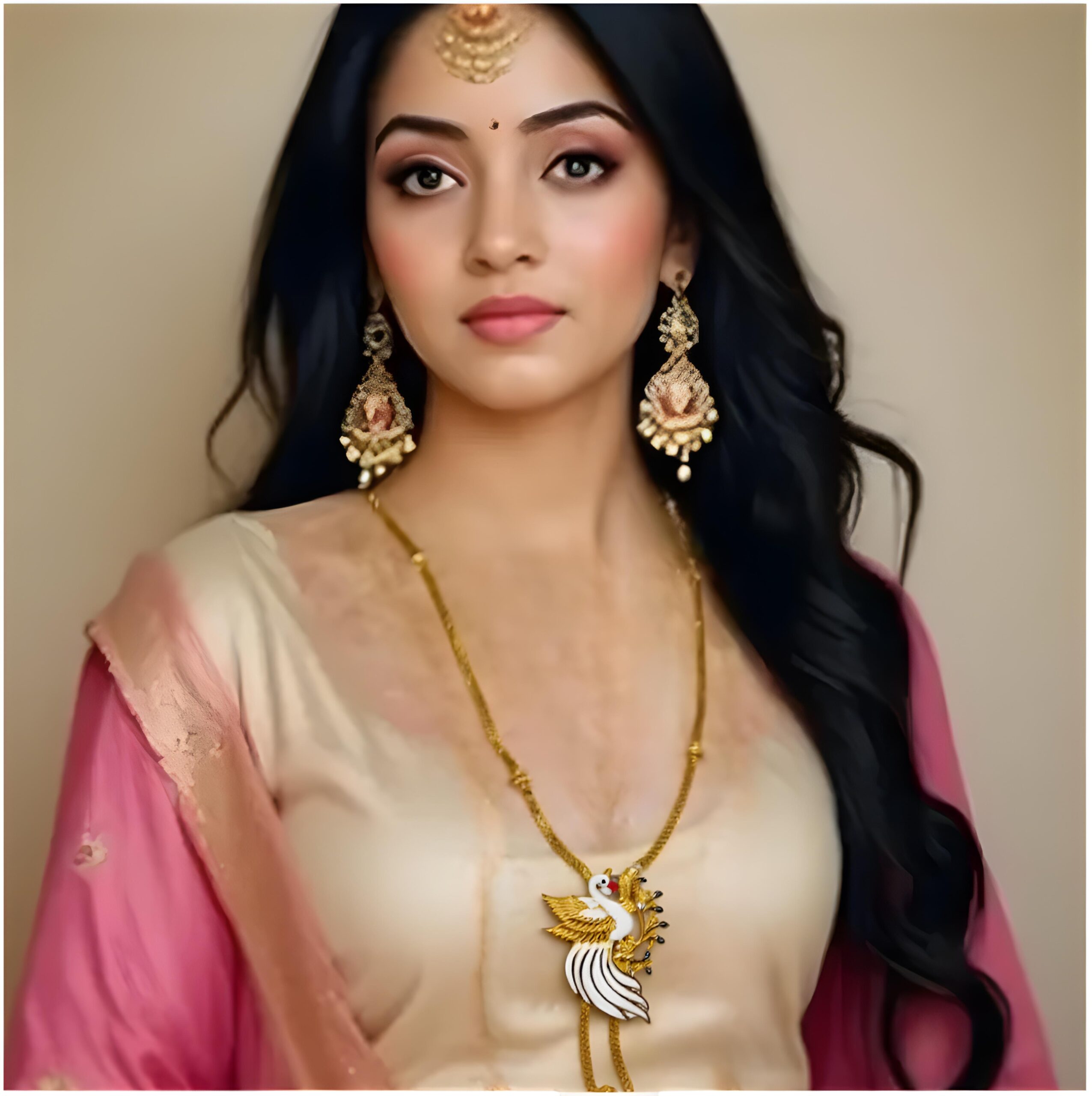 Tie Chain with Duck pendant earring set Gold Plated - Image 6