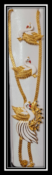 Tie Chain with Duck pendant earring set Gold Plated - Image 4