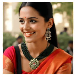 Necklace with Beads and Stones Ornate Green Blossom Design