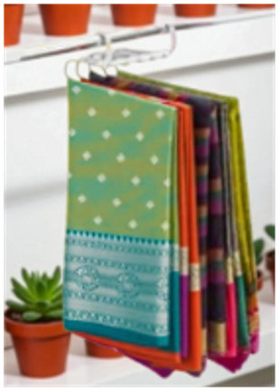 Semi Silk Saree with RUPALI SILVER BUTA Tunte with green dual tone - Image 3