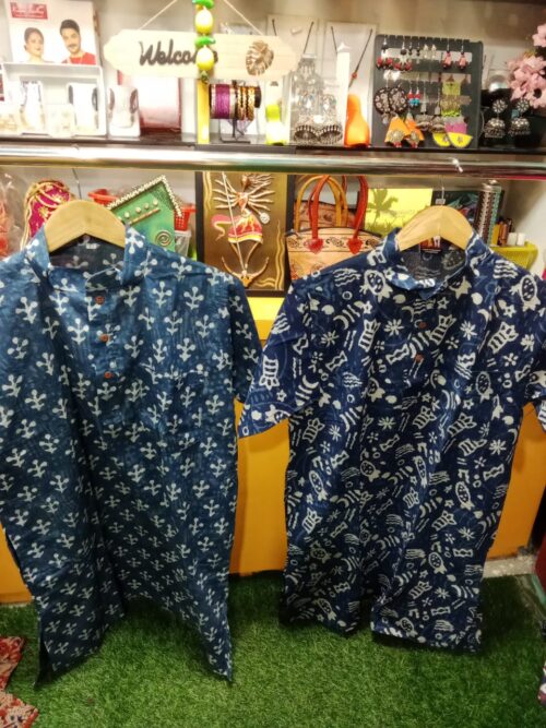 Special Indigo Print Bagru Half Punjabi