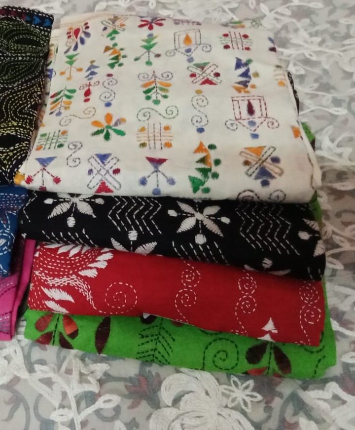 Kantha Plazo (Green)