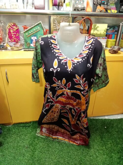 Hand Batik kurti Long Green