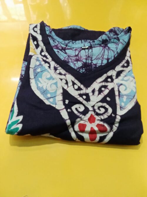 Hand Batik kurti Long Navy Blue