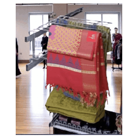 Soft Cotton Block Print Saree with red colour