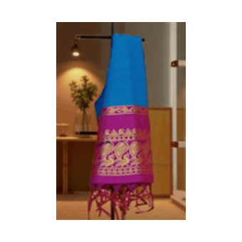 KALYANI Saree Blue with Rani Par