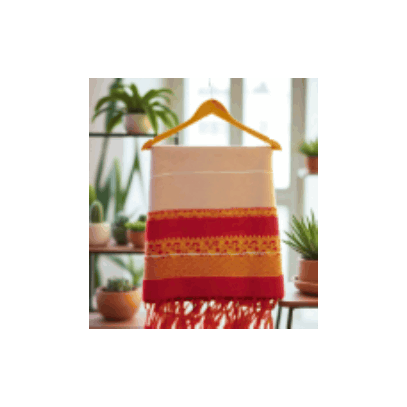 COTTON Saree Biscuit Color with POM POM