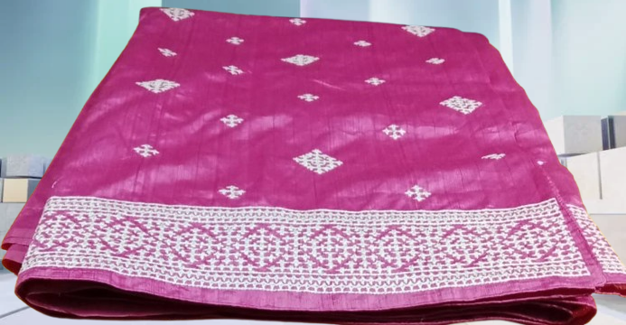 Tussar Embroidary Saree