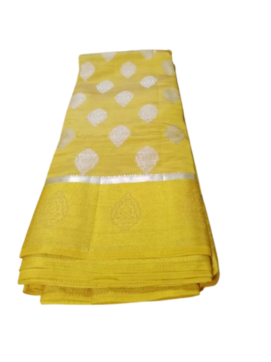 TRISHLA BUTA Saree with self Zaripar with Yellow colour - Image 2