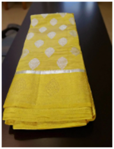 TRISHLA BUTA Saree with self Zaripar with Yellow colour - Image 5