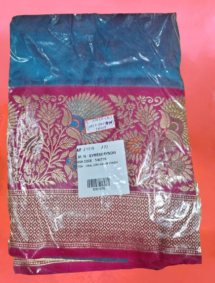 Tunte  Blue Rani Par Saree