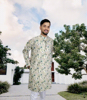 Madhubani print cotton Punjabi