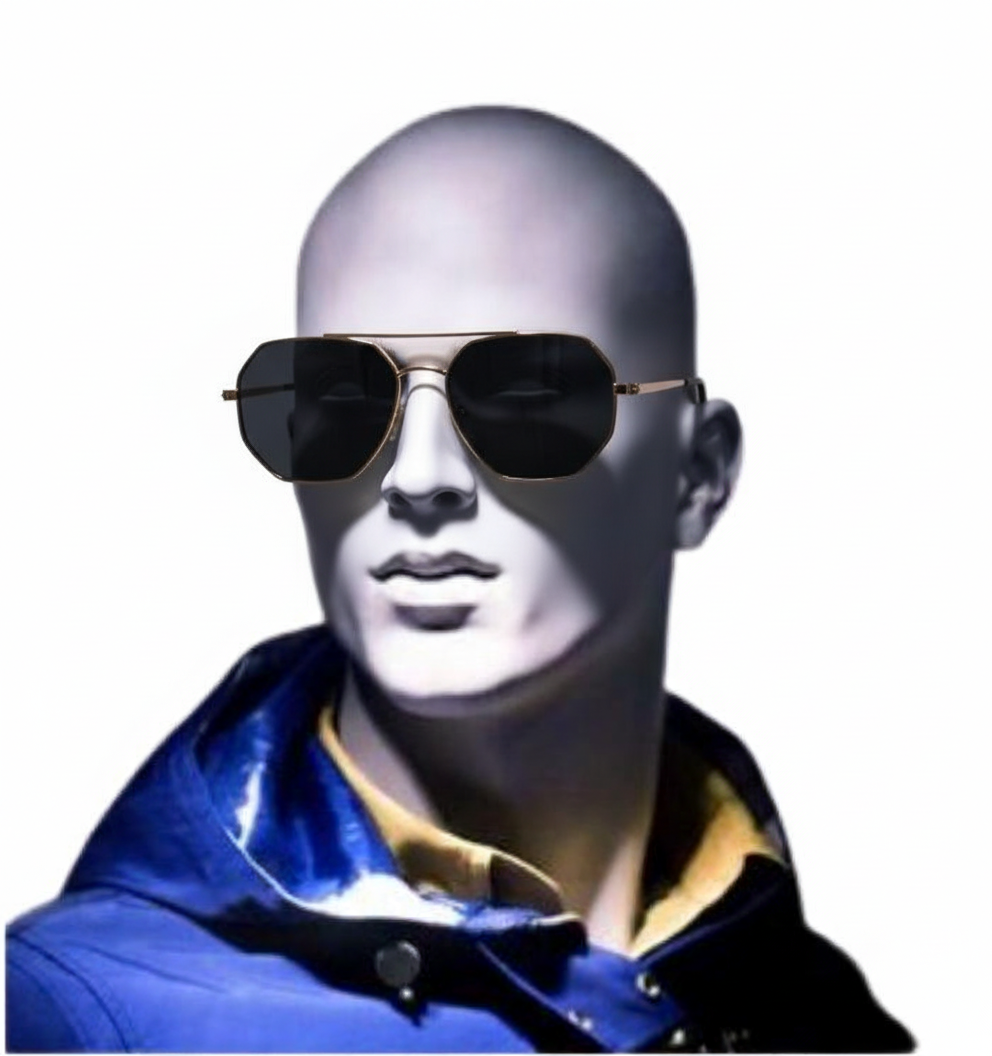 Gents Golden frame Sunglass with black colour tint