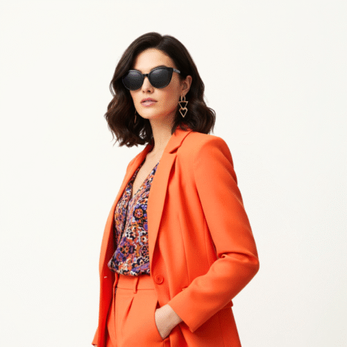 Women Sunglass with cat eye design black colour tint