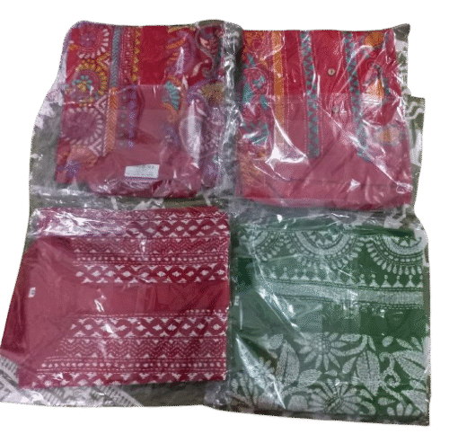 Kantha Punjabi with Red multi colour and white thread, Green with white